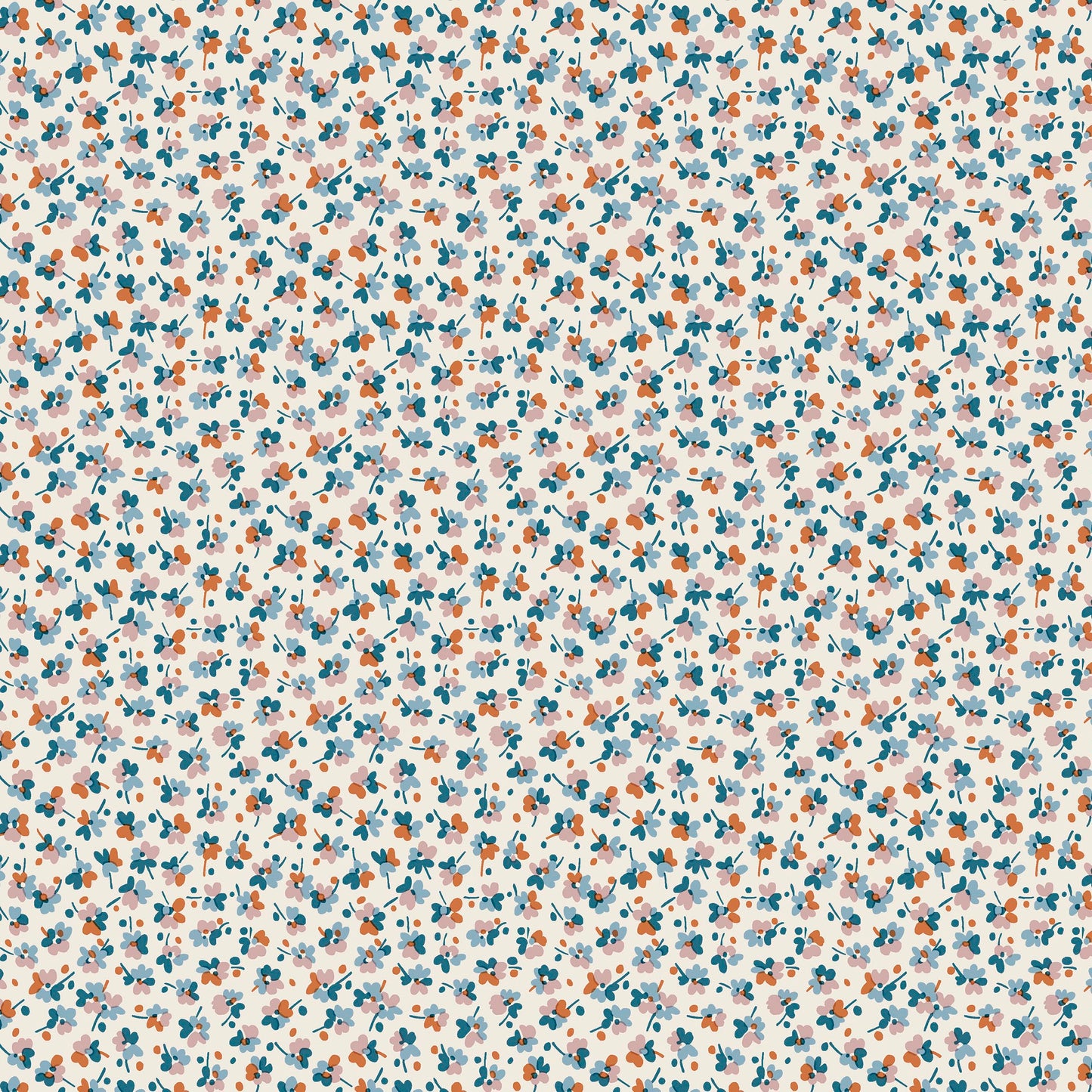 Autumn Woodland Fabric || Liberty of London Quilting Cotton || Clover Speckle in Blue