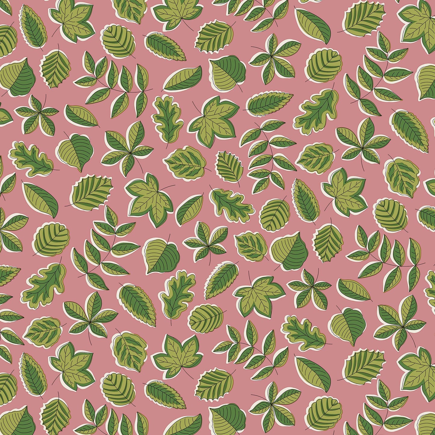Autumn Woodland Fabric || Liberty of London Quilting Cotton || Leaf Flutter in Pink