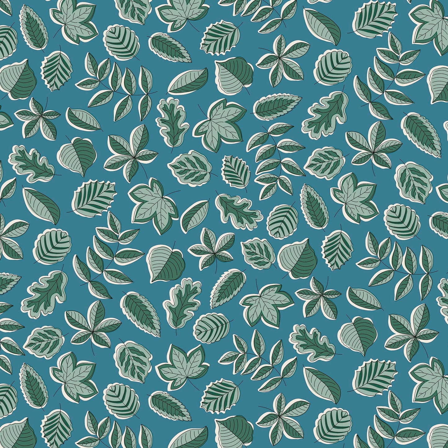 Autumn Woodland Fabric || Liberty of London Quilting Cotton || Leaf Flutter in Blue