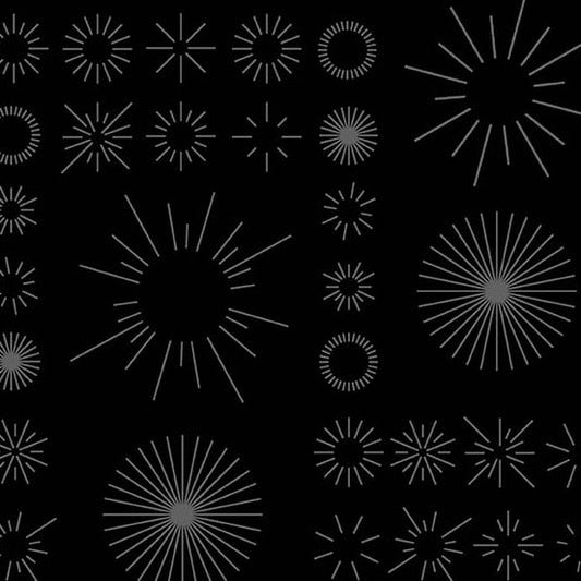 Still Fabrics - Libs Elliott - Black Bursts
