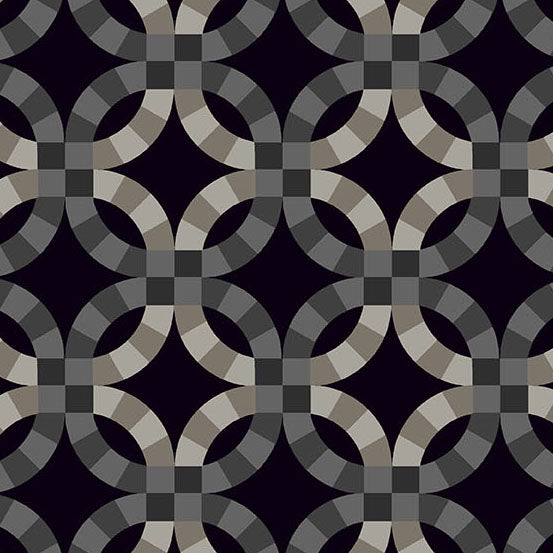 Still Fabrics - Libs Elliott - Black Double Wedding Ring