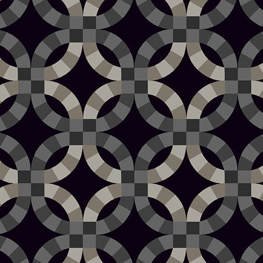 Still Fabrics - Libs Elliott - Black Double Wedding Ring