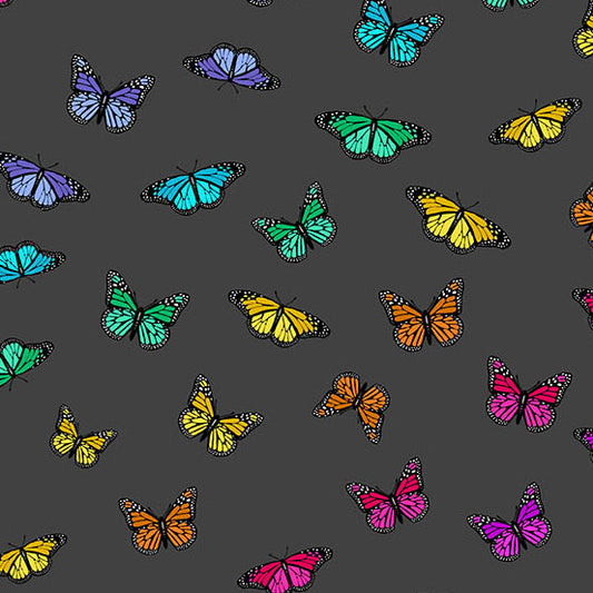 Color Wheel Fabrics by Alison Glass - Night Butterfly Rainbow