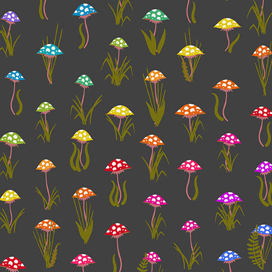 Color Wheel Fabrics by Alison Glass - Night Mushroom Parade