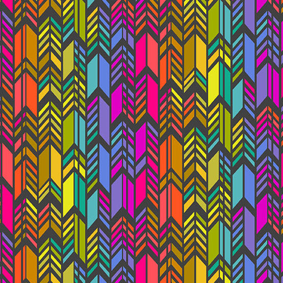 Color Wheel Fabrics by Alison Glass - Night Spectrum Feathers