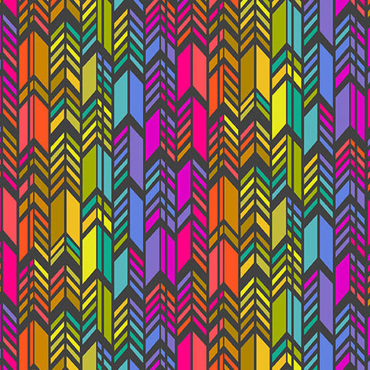 Color Wheel Fabrics by Alison Glass - Night Spectrum Feathers
