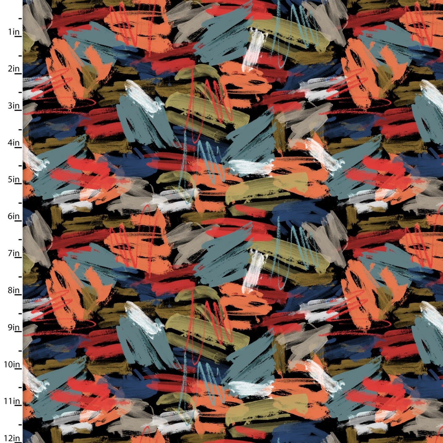 Mash The Throttle Fabric - Painted Lines