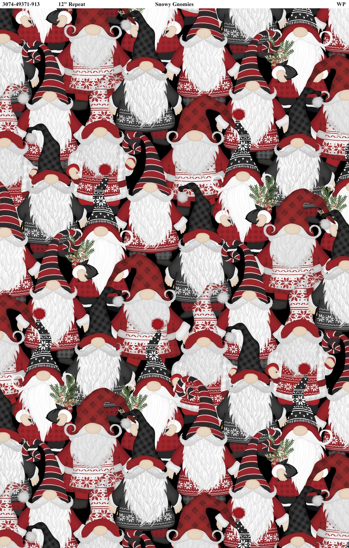 Snowy Gnomies || Wilmington Prints || Holiday Gnomes