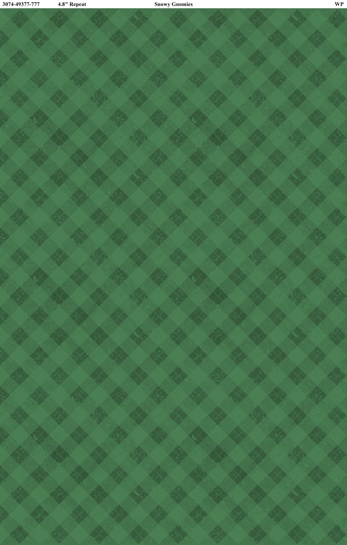 Snowy Gnomies || Wilmington Prints || Gingham in Green