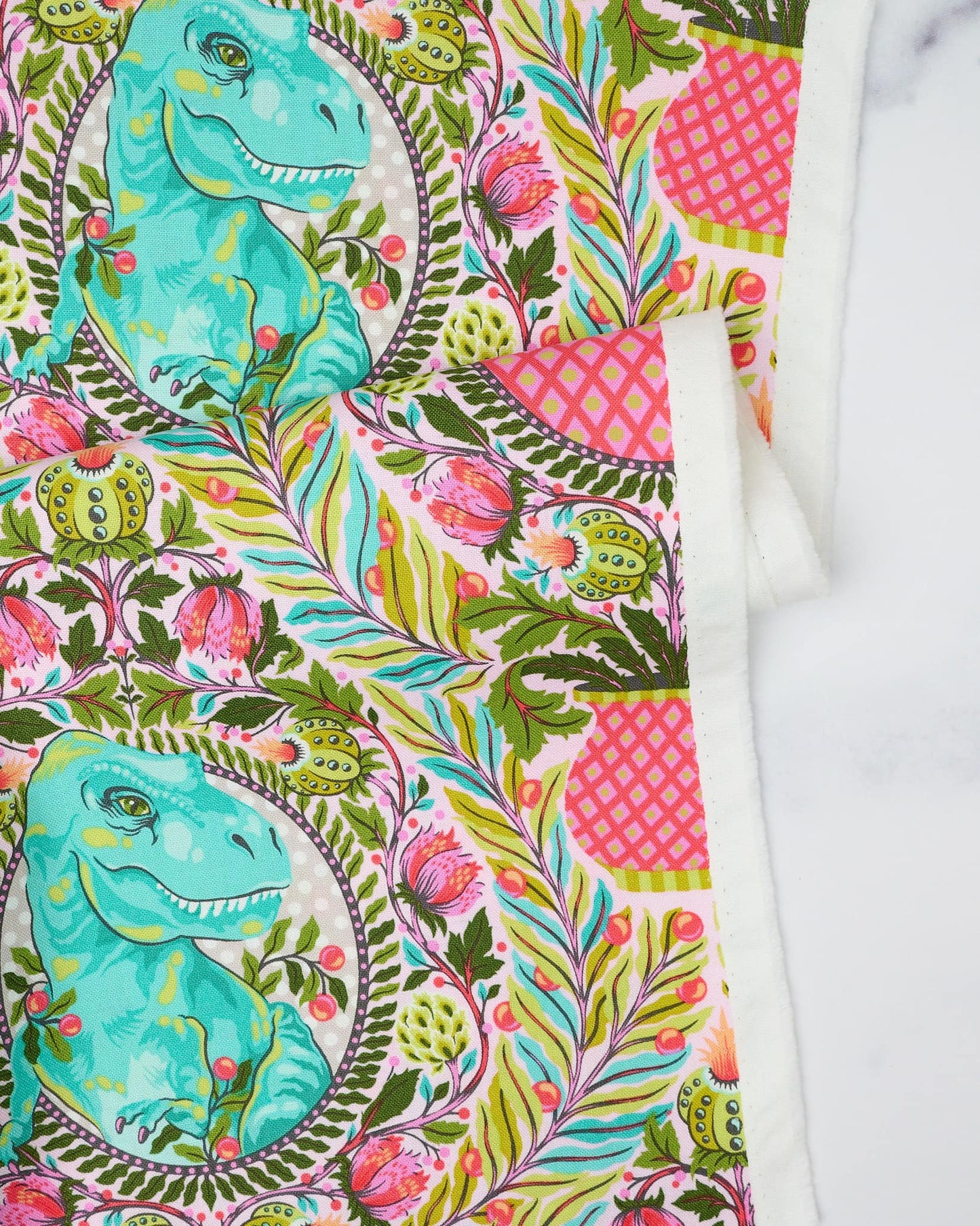 Roar! - Tula Pink - Tree Rex - Blush