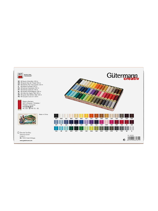 Gutermann Creativ Nostalgic Box - 48 100m Spools Sew All Thread
