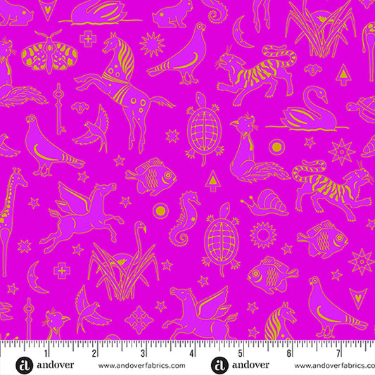 Postmark Fabrics - Alison Glass - Fuchsia Philately