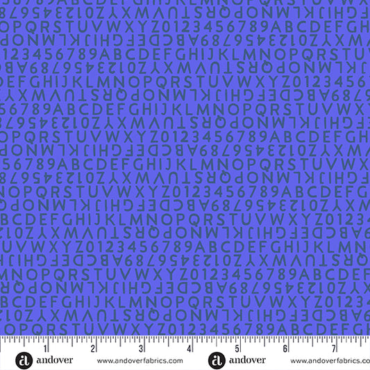Postmark Fabrics - Alison Glass - Lapis Letters