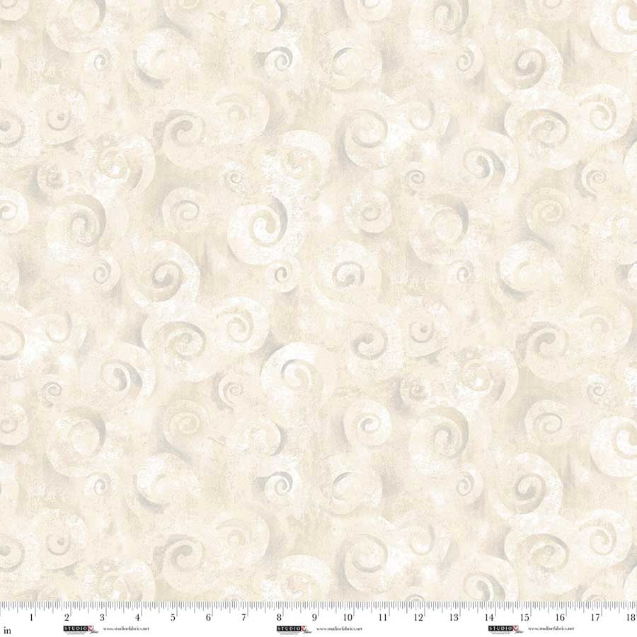 Spiral Storm 118" Wide Backing || Studio E || Parchment
