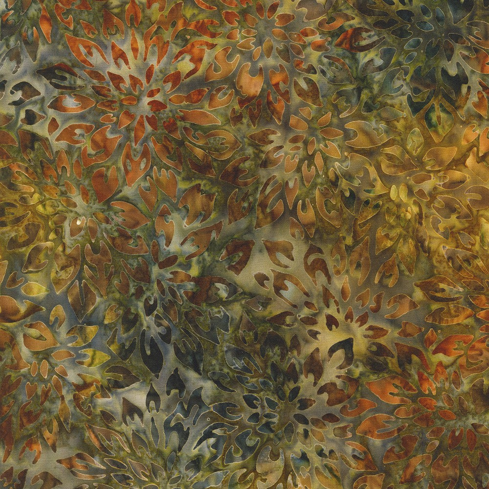 Junglescape Batik Fabric - Lund Studios - Russet