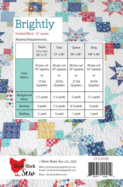 Brightly Quilt Pattern - Cluck Cluck Sew