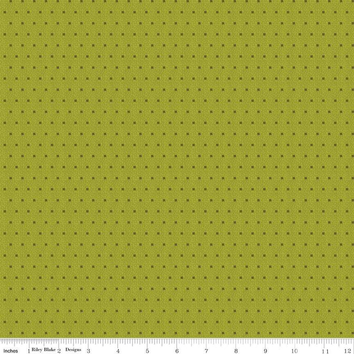 Stitcher's Flannel - Riley Blake - Dots Olive