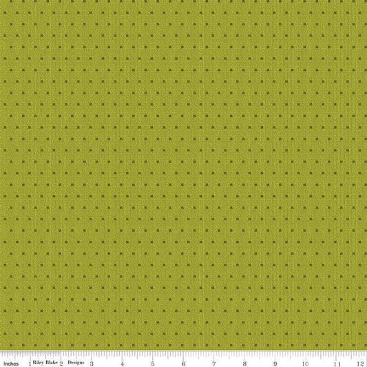 Stitcher's Flannel - Riley Blake - Dots Olive