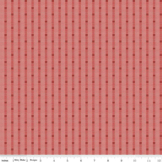 Stitcher's Flannel - Riley Blake - Shadow Stripe Red