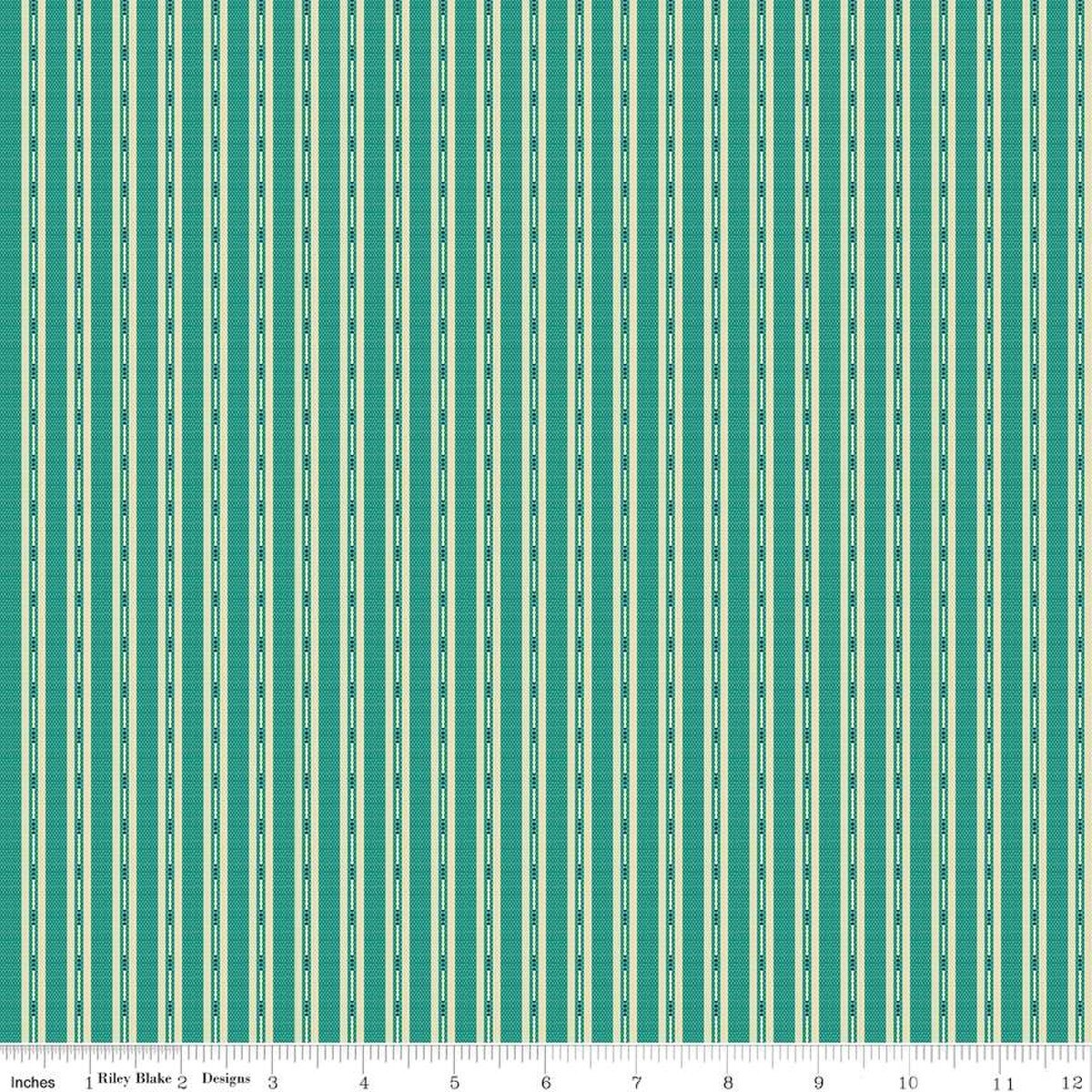 Stitcher's Flannel - Riley Blake - Ticking - Teal