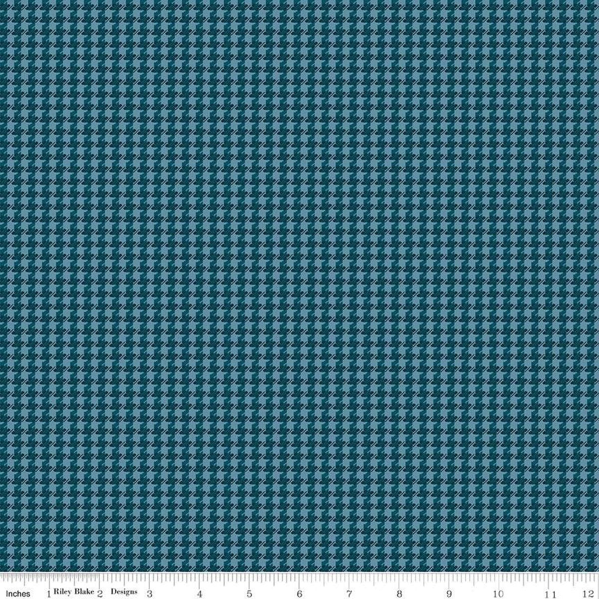 Stitcher's Flannel - Riley Blake - Houndstooth - Blue