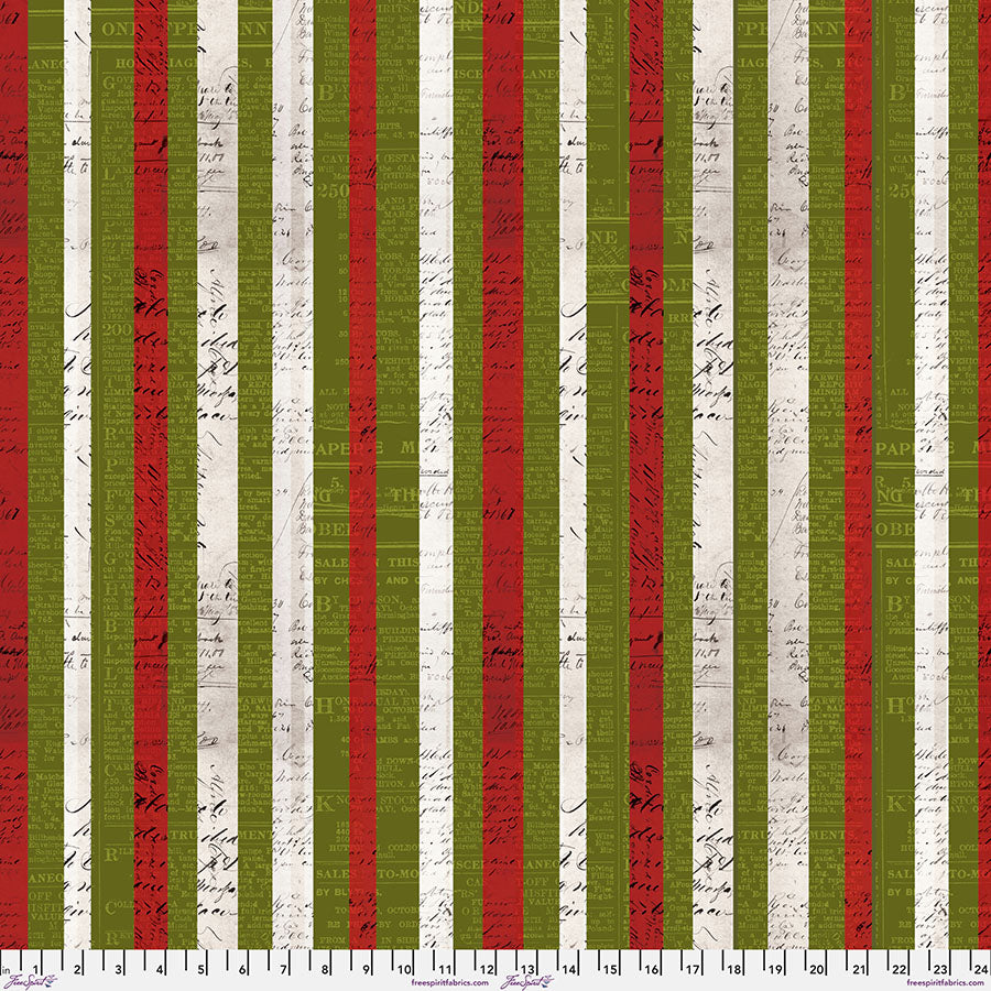 Xmas Stripe Multi - Wonderland Flannels by Tim Holtz for Free Spirit