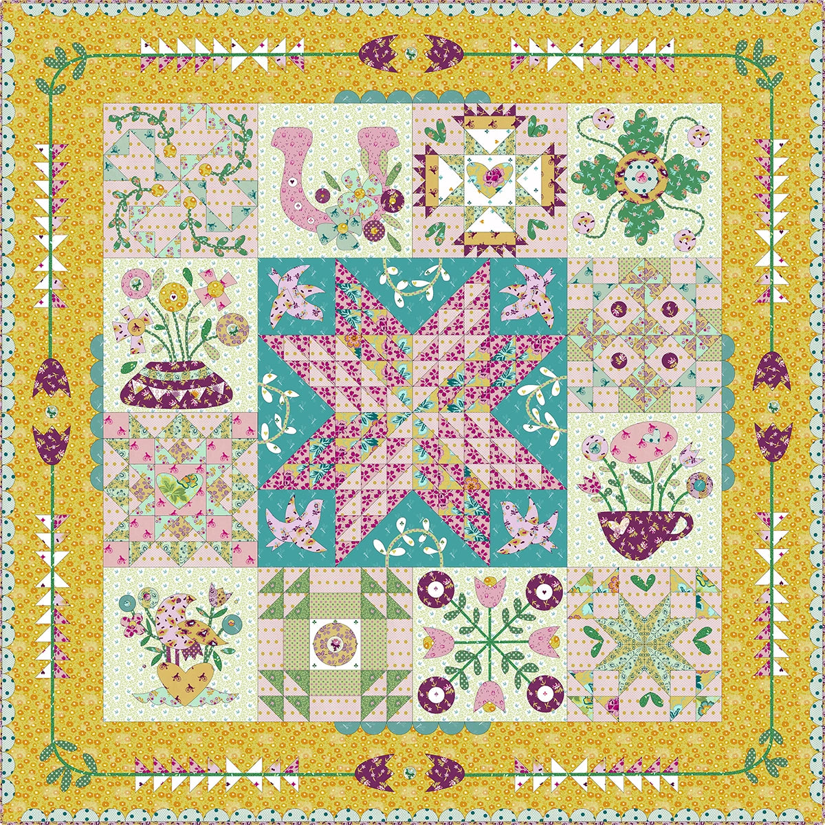 Hannah's Sampler BOM - Fabric Pack || Memory Lane || Sarah Fielke || PreOrder, Ships August 2027