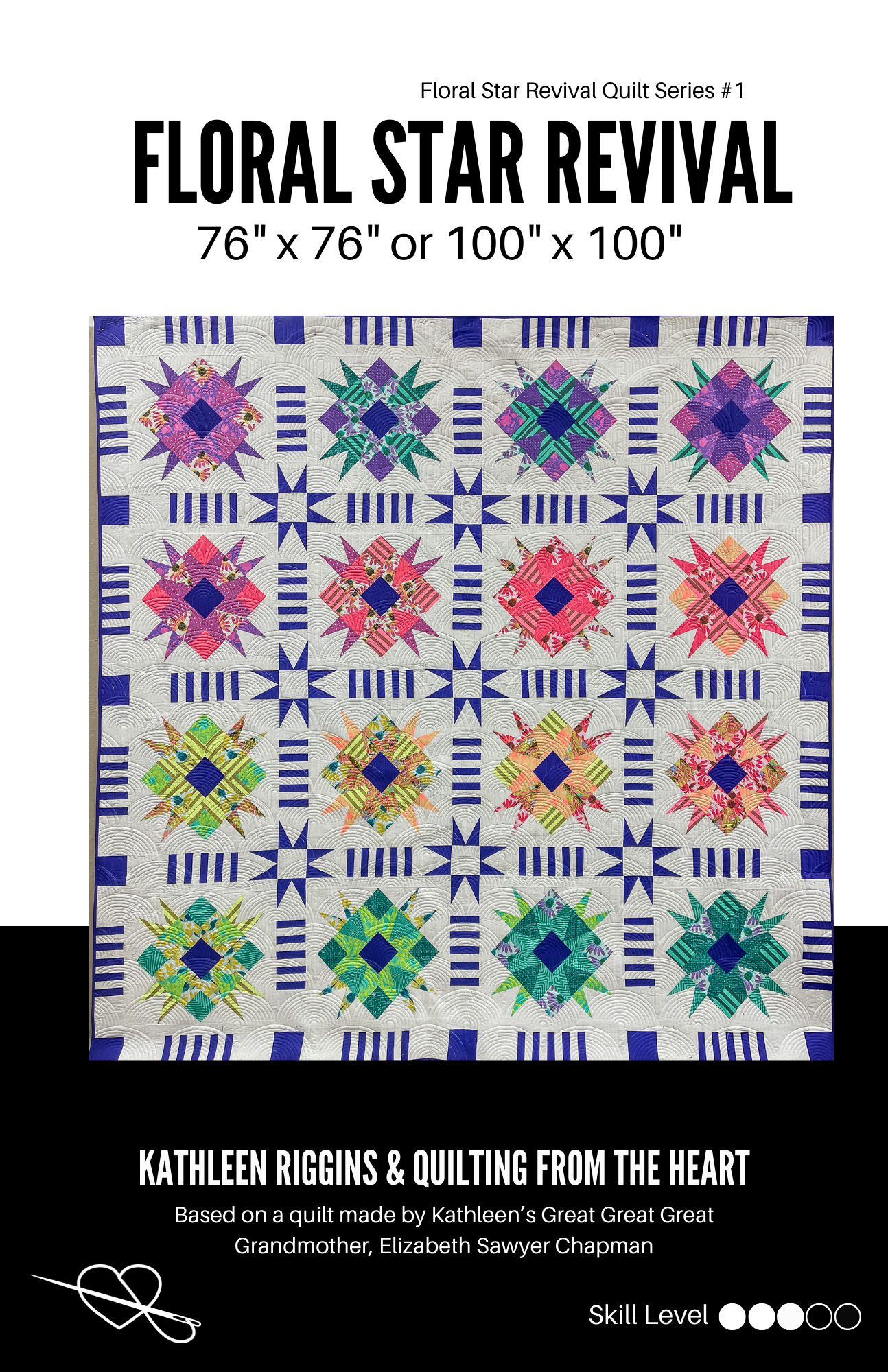 Floral Star Revival Quilt Series -- All Four Patterns -- PDF Copies