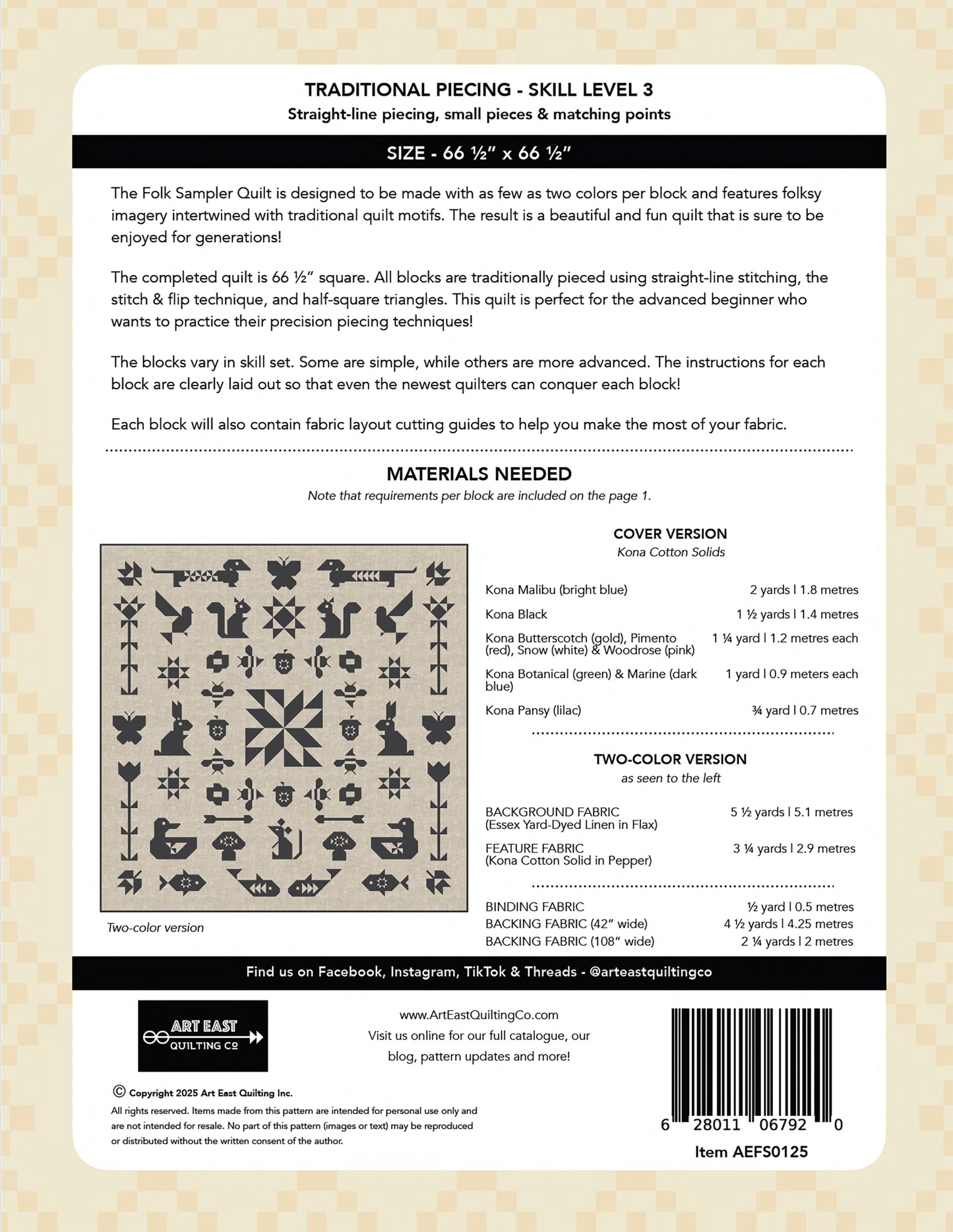 Folk Sampler Quilt - Art East Quilting