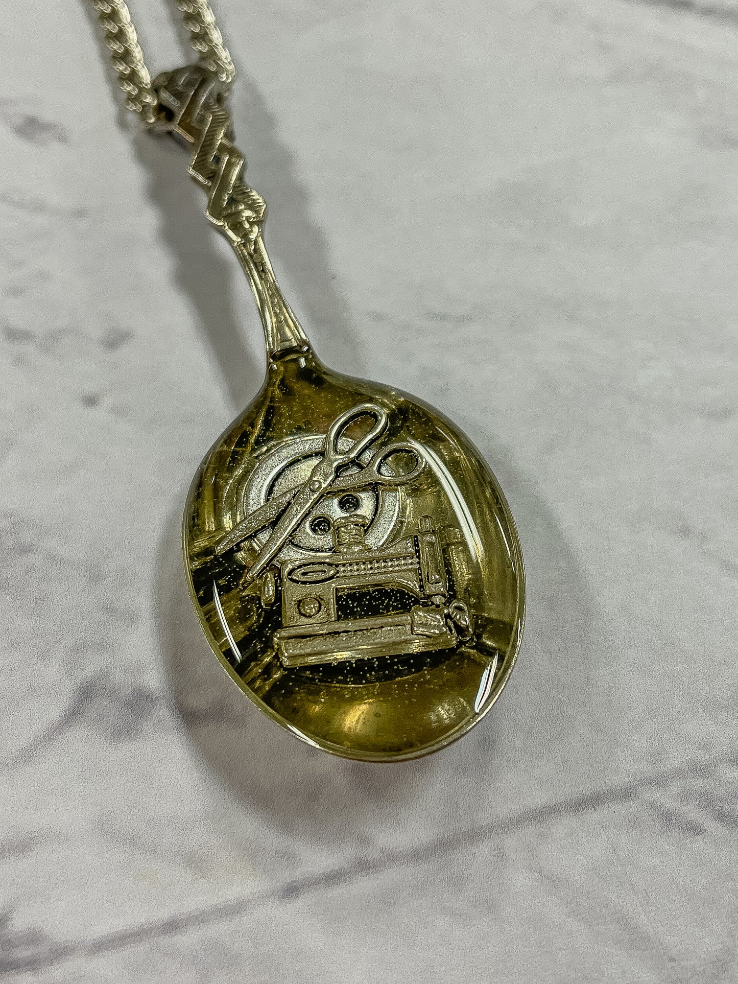 Sewing Themed Necklace - Jean McMahon - Spoon