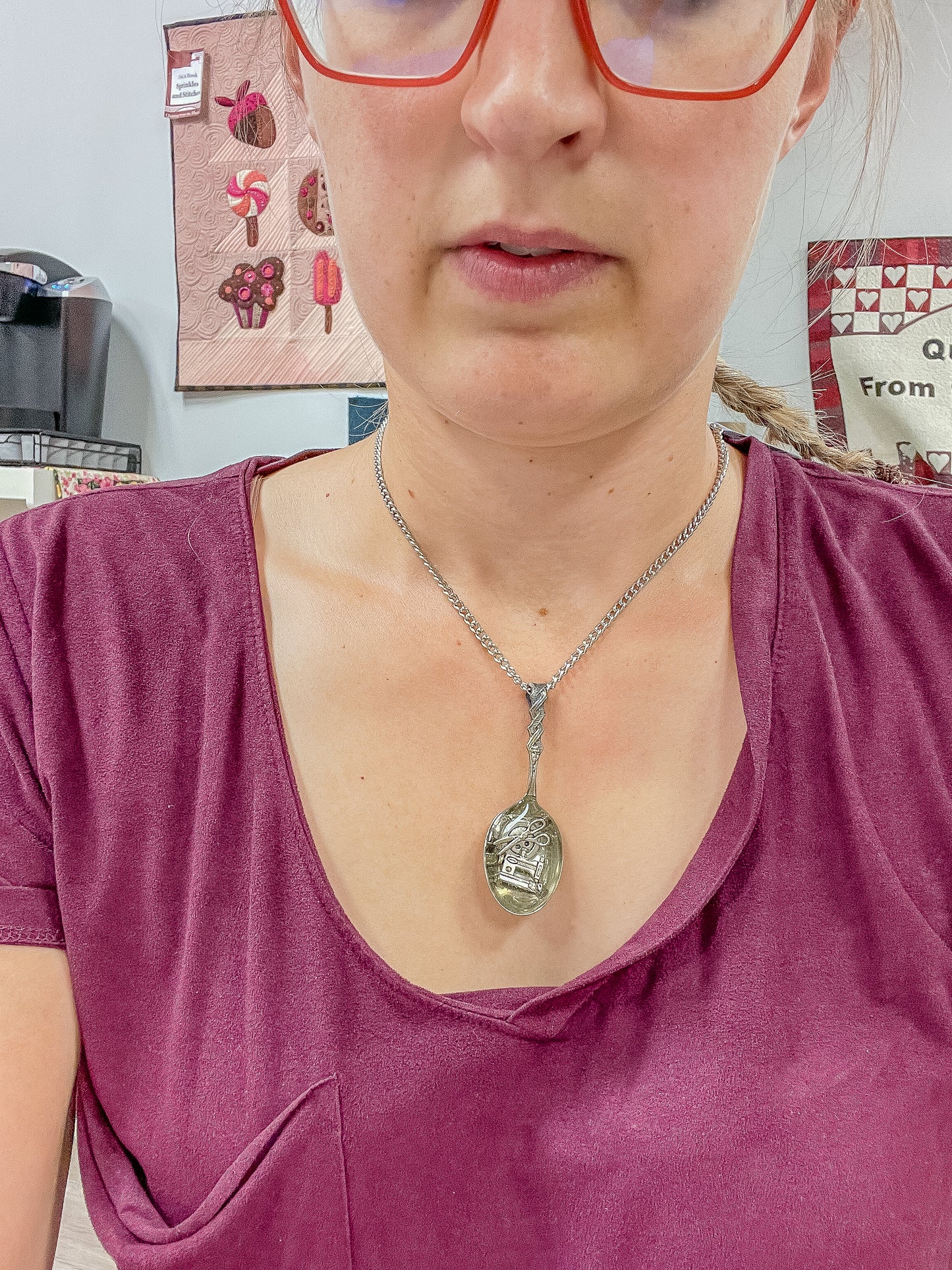 Sewing Themed Necklace - Jean McMahon - Spoon