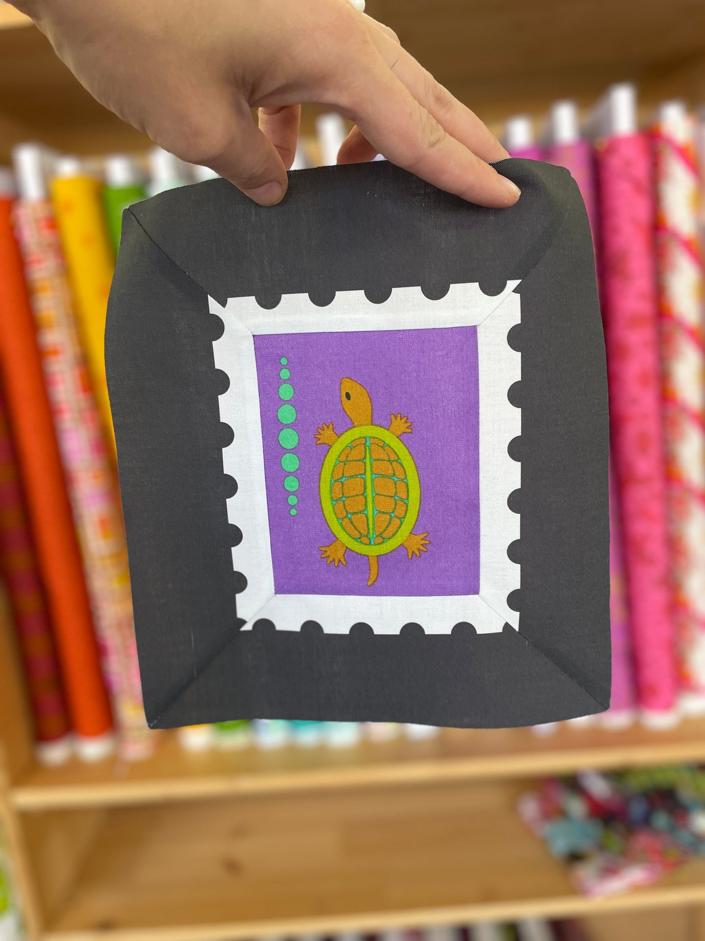 Postmark Fabrics - Alison Glass - Stamp Stripe Charcoal