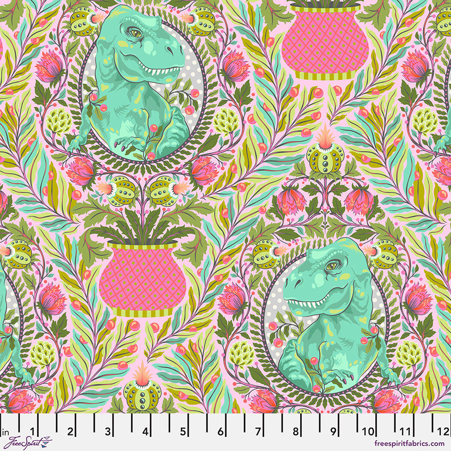 Roar! - Tula Pink - Tree Rex - Blush