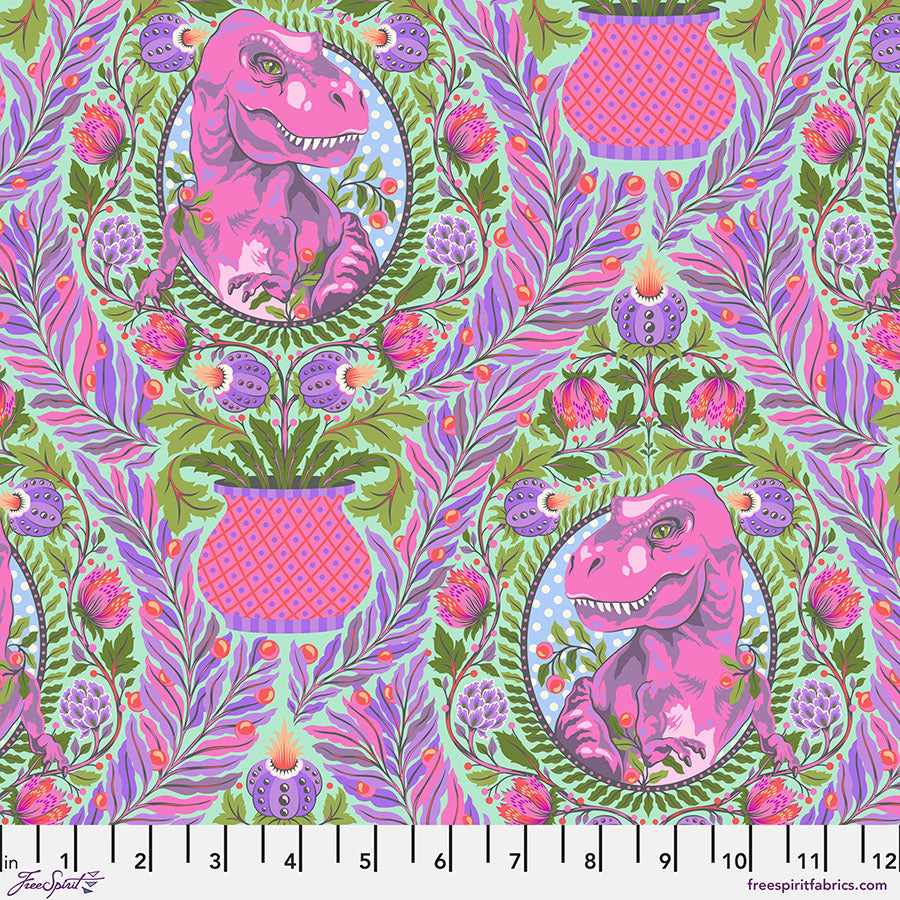 Roar! - Tula Pink - Tree Rex - Mist