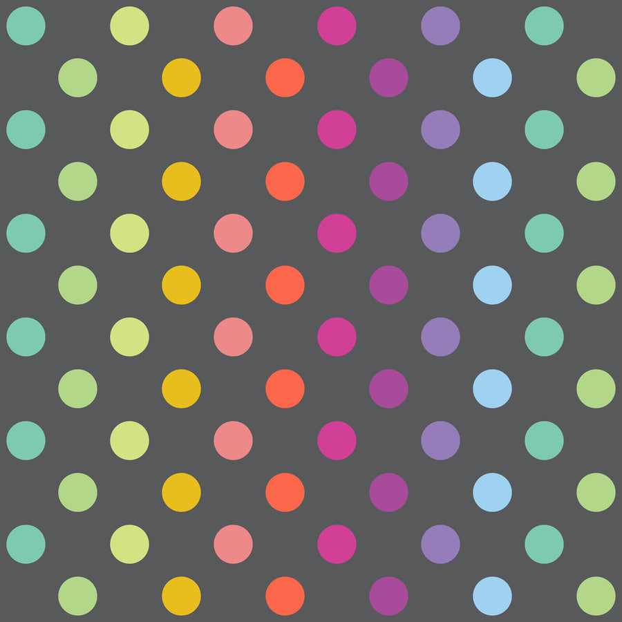 Tula Pink's Graywork - Disco Poms Carbon