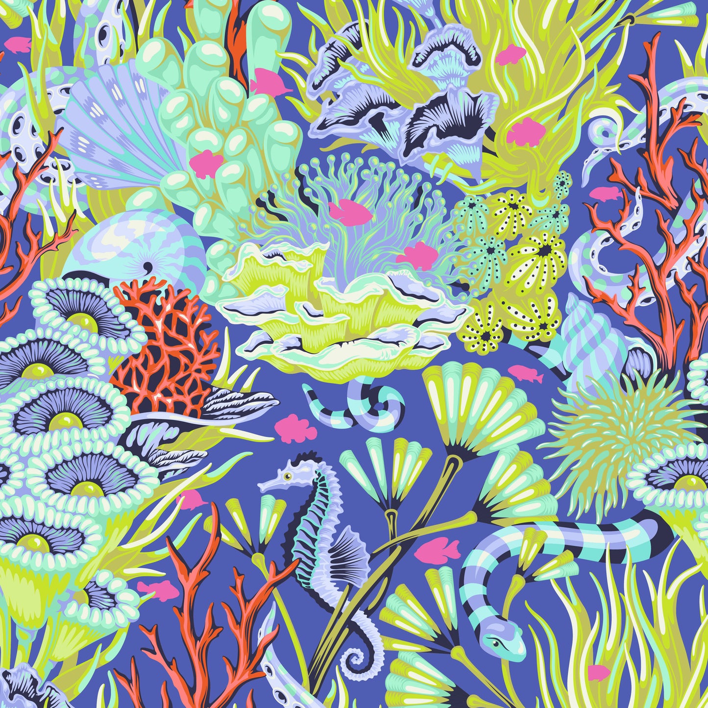 Tula Pink's Floral Reef Fabrics || Reef What You Sew Marine || Preorder, Ships May 2025