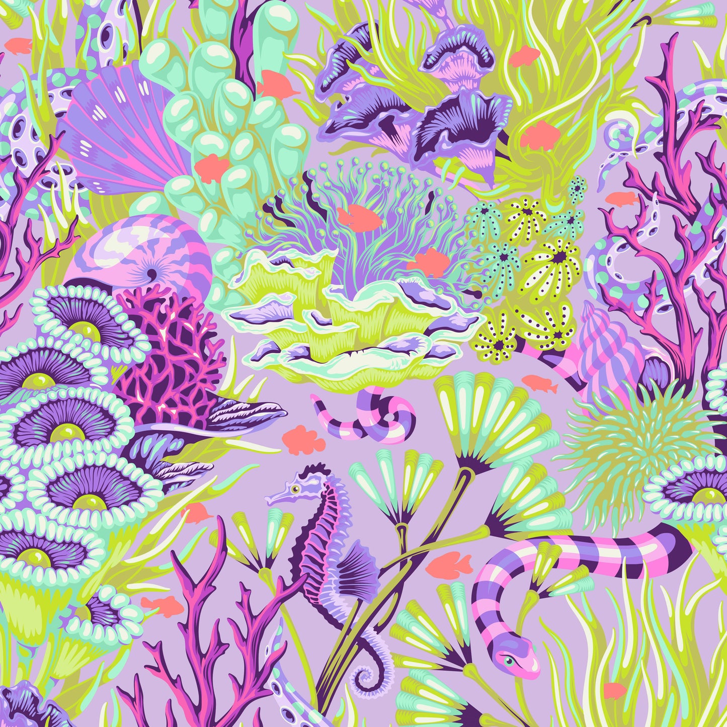Tula Pink's Floral Reef Fabrics || Reef What You Sew Ultraviolet || Preorder, Ships May 2025