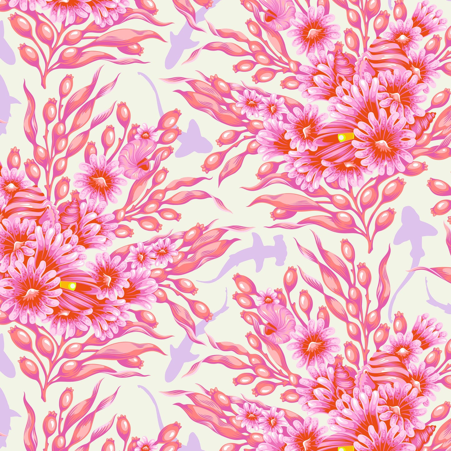 Tula Pink's Floral Reef Fabrics || Shadow Sharks Delphine || Preorder, Ships May 2025