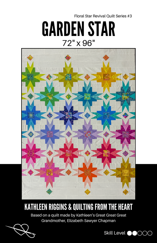 Garden Star Quilt Pattern - Paper Copy - Wholesale 5 Copies