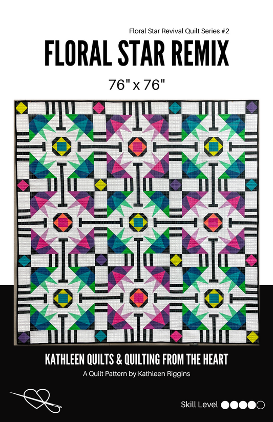 Floral Star Remix Quilt Pattern - Paper Copy
