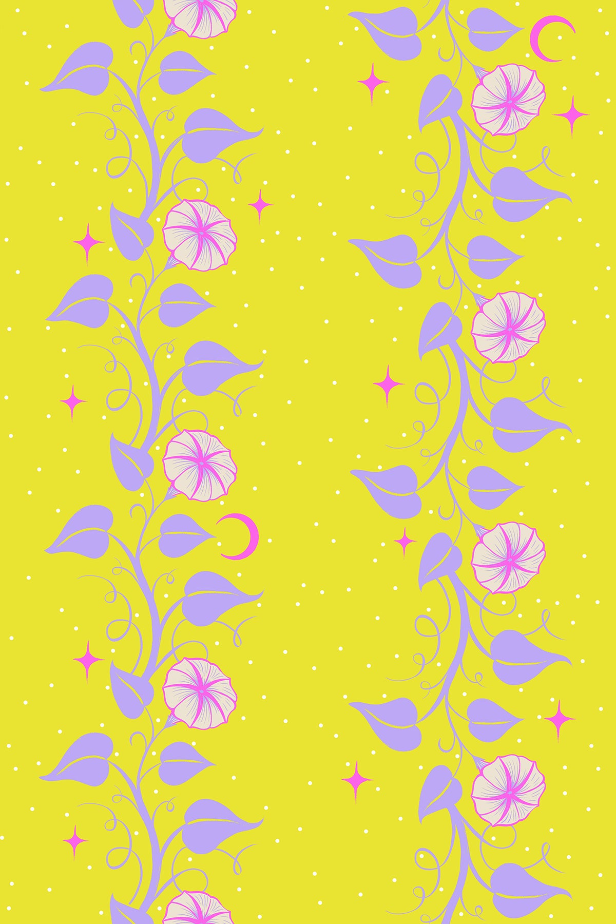 Glow Garden Fabrics - Sarah Watts for Ruby Star Society - Moon Vines Citron