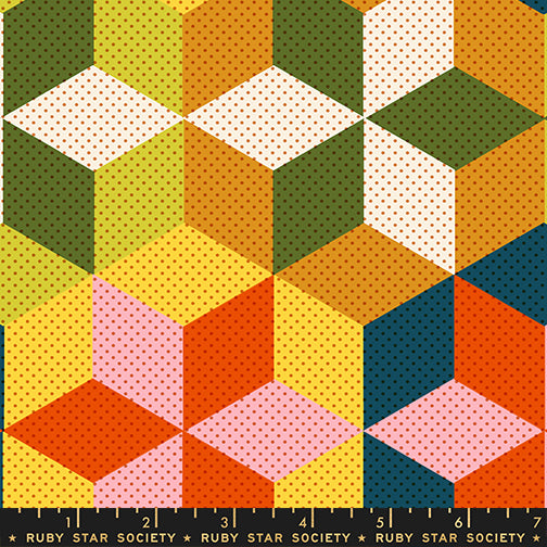 Daisy Days Fabrics || Alexia Abegg for Ruby Star || Star Cheater Pistachio