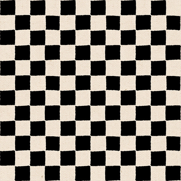 Daisy Days Fabrics || Alexia Abegg for Ruby Star || Block Print Canvas Black