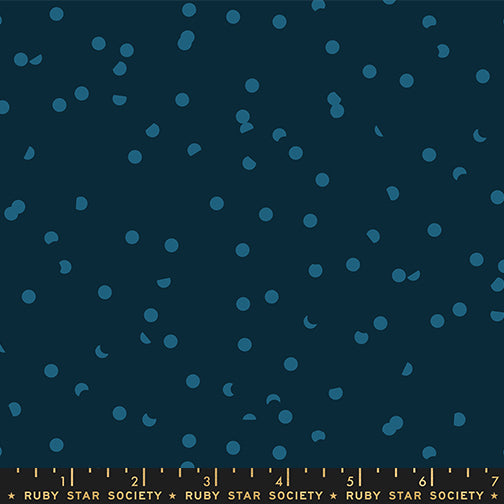 Sidekicks Fabric || A Ruby Star Society Collaborative Collection || Hole Punch Dot Teal Navy