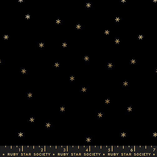 Sidekicks Fabric || A Ruby Star Society Collaborative Collection || Spark Gold on Black