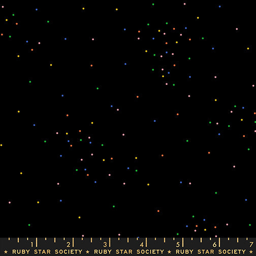 Sidekicks Fabric || A Ruby Star Society Collaborative Collection || Sugar Multi on Black