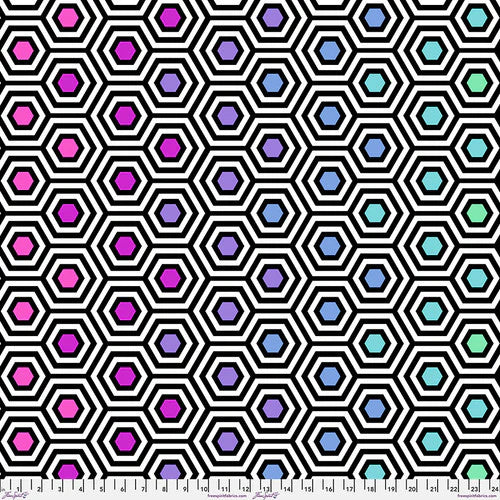 Rainbow Hexy Ink Backing Fabric