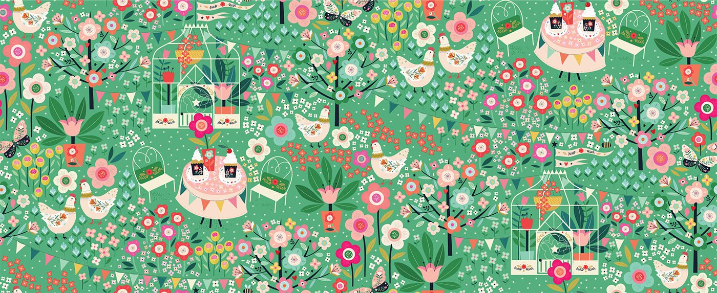 Strawberry Tea Fabric - Bee Brown - Dashwood Studio