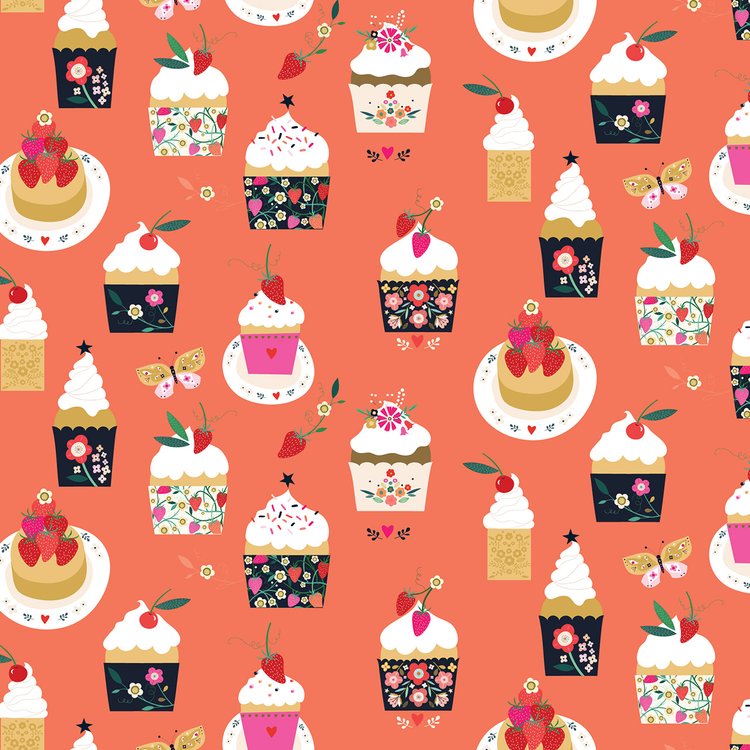 Strawberry Tea Fabric - Bee Brown - Dashwood Studio