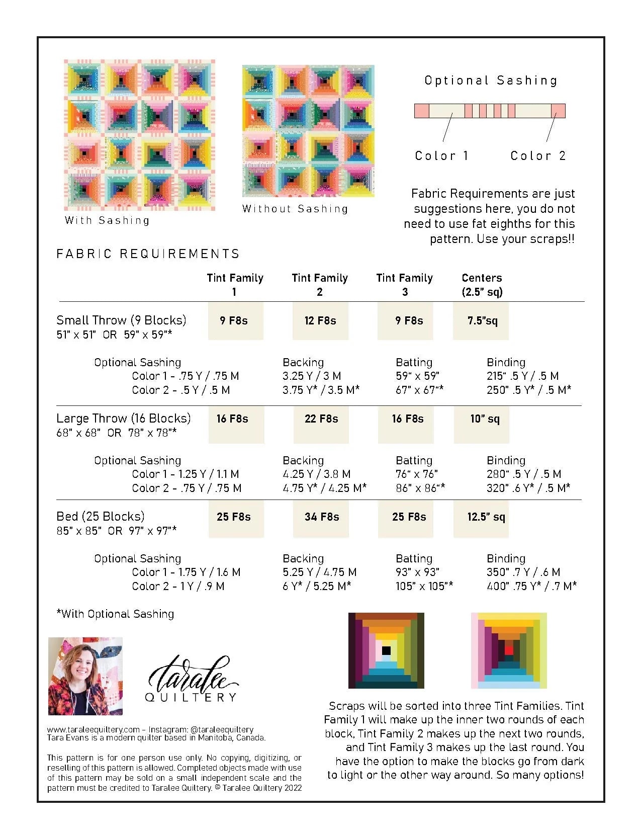 Scrappy Courthouse Steps Quilt Pattern - Tara Lee Quitery